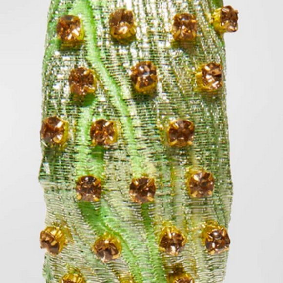 Lele Sadoughi Embellished Brocade Slim Knotted Headband in Parakeet NWT - Picture 3 of 9